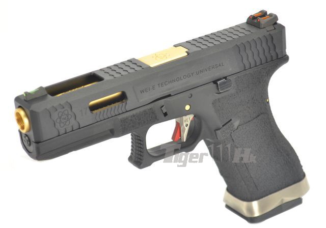 Glock17 T1 Gen4 สไลด์ดำ ท่อทอง เฟรมดำ WE