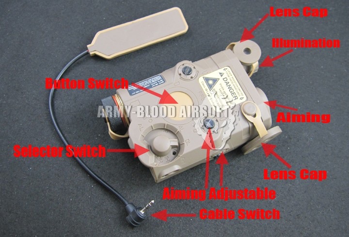 AN/PEQ-15 Laser Aiming Device With Flashlight (BK)