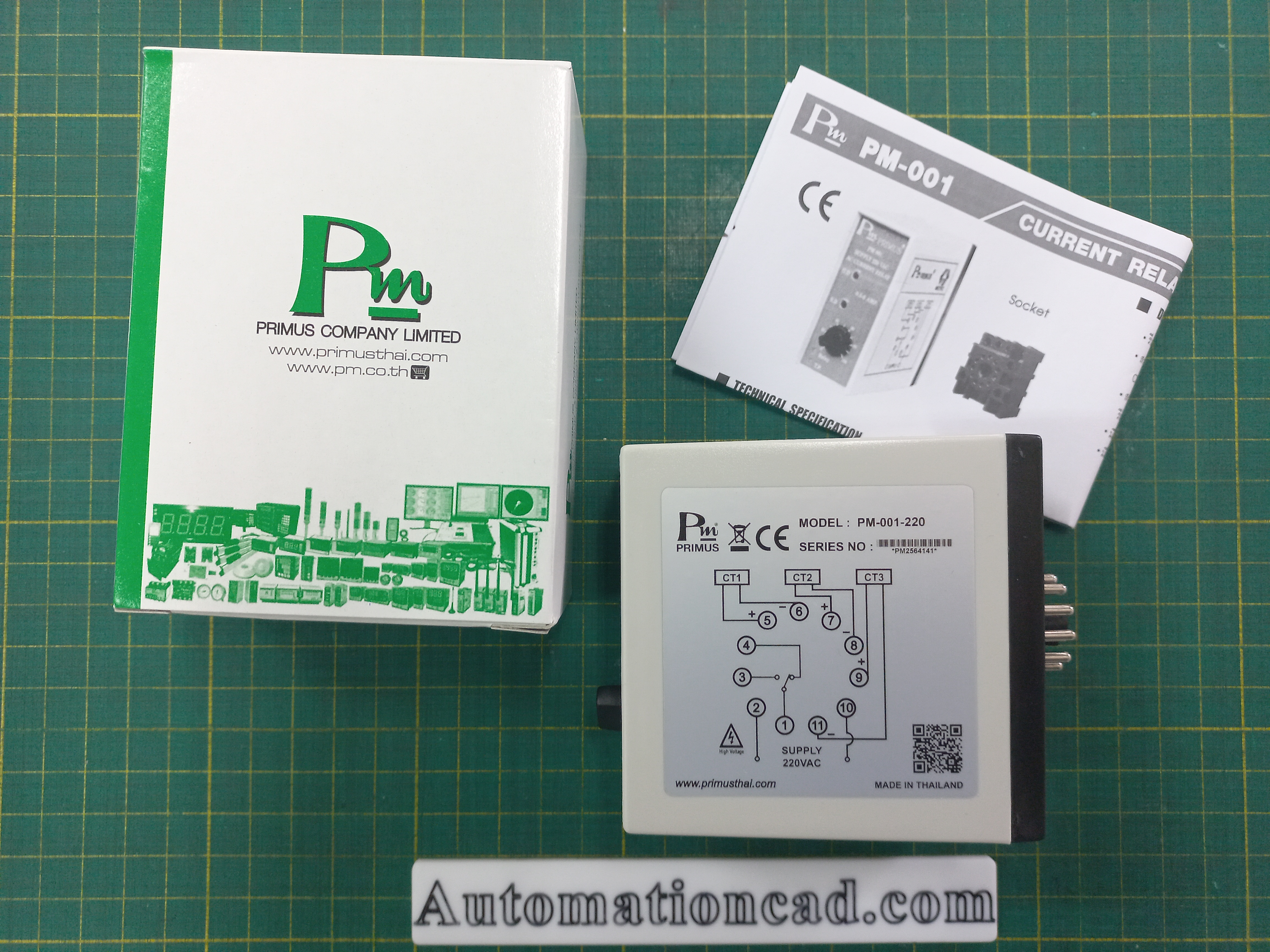 รีเลย์ตรวจจับกระแส AC PRIMUS PM-001 แบบป้องกันกระแสเกิน Current Relay