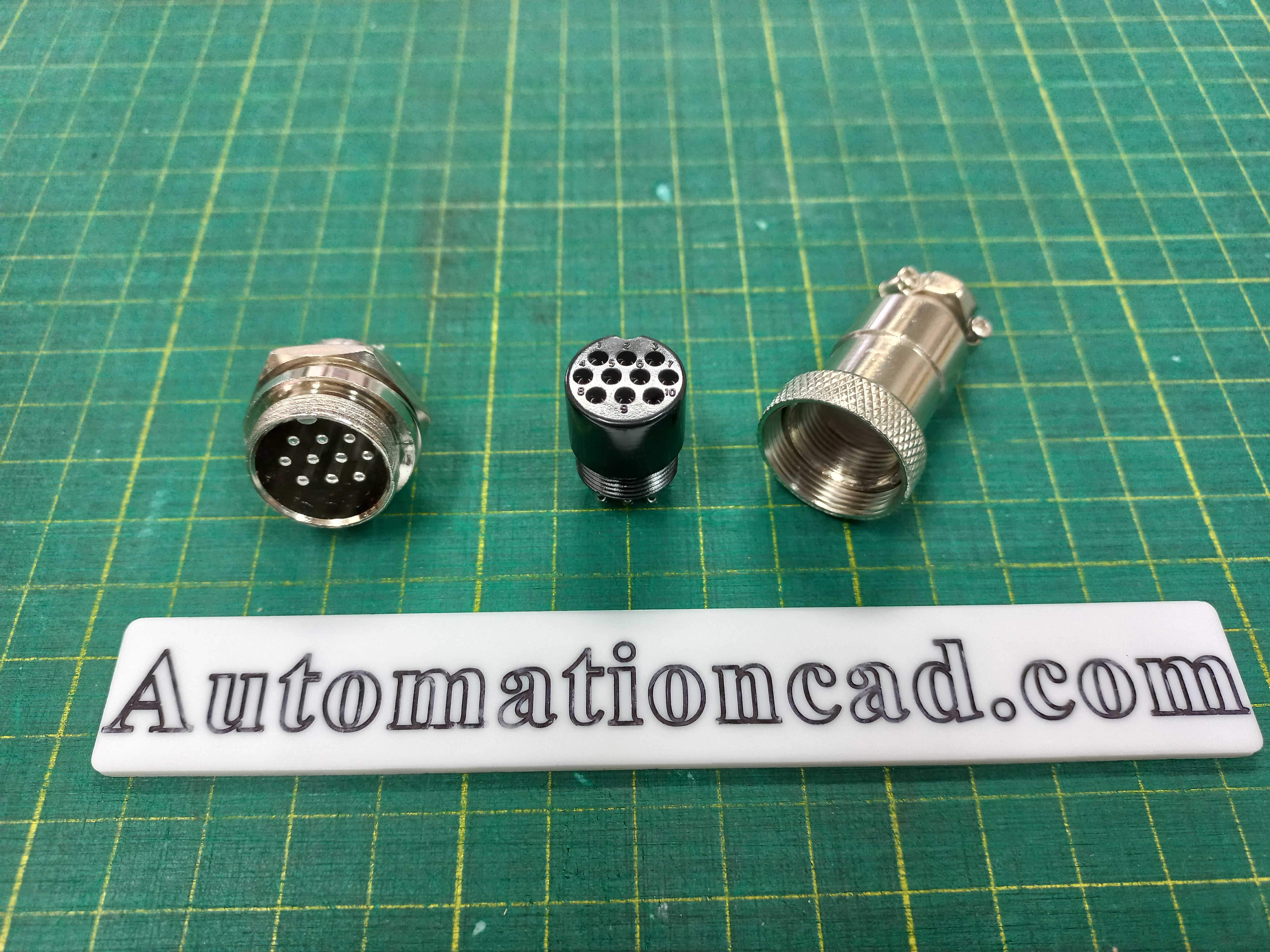 คอนเนคเตอร์ 10 Pins แบบตรง ตัวผู้+ตัวเมีย Connector เกลียว 20 มิล