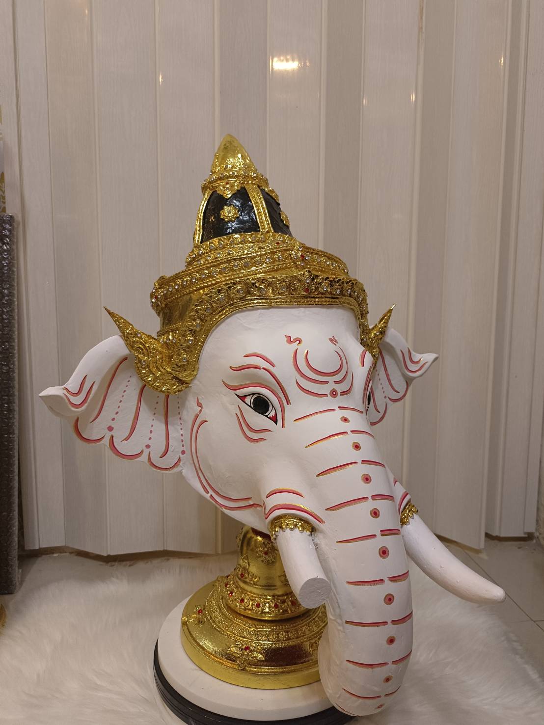 พระพิฆเนศ ขนาดครอบ (สีขาว)