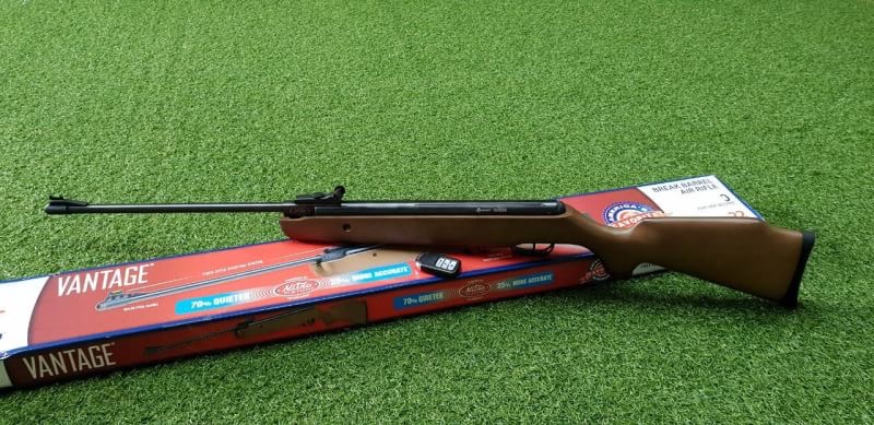 NewซปืนอัดลมCrosman Vantage NP Nitro cal.5.5mm Air Rifle ✔แรง SP : 950Fps. ✔บอดี้ไม้ Body Wood ✔น้ำหนัก Weight 2.9kg ✔ลำกล้อง 21" Barrell 12 เกลียว ✔ศูนย์หน้า-ศูนยหลังเรืองแสง Fiber Optic ✔ระบบหักลำสปริงแก๊ส