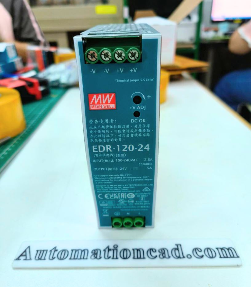 EDR-120-24 พาวเวอร์ซัพพลาย MEANWELL POWER SUPPLY 120W 24VDC