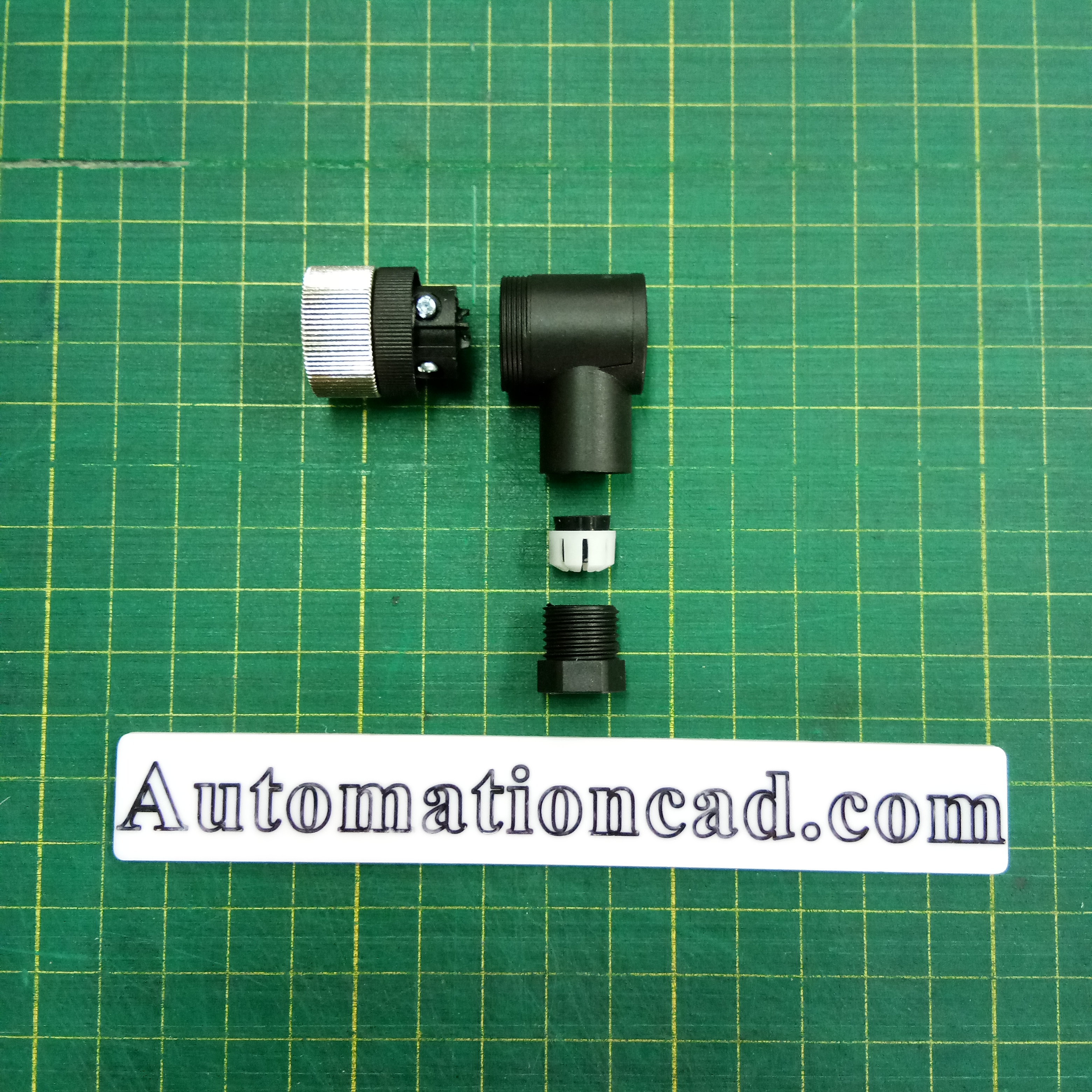 หัวคอนเนคเตอร์ M12 4Pins แบบงอ 90 ํ ตัวเมีย Connector