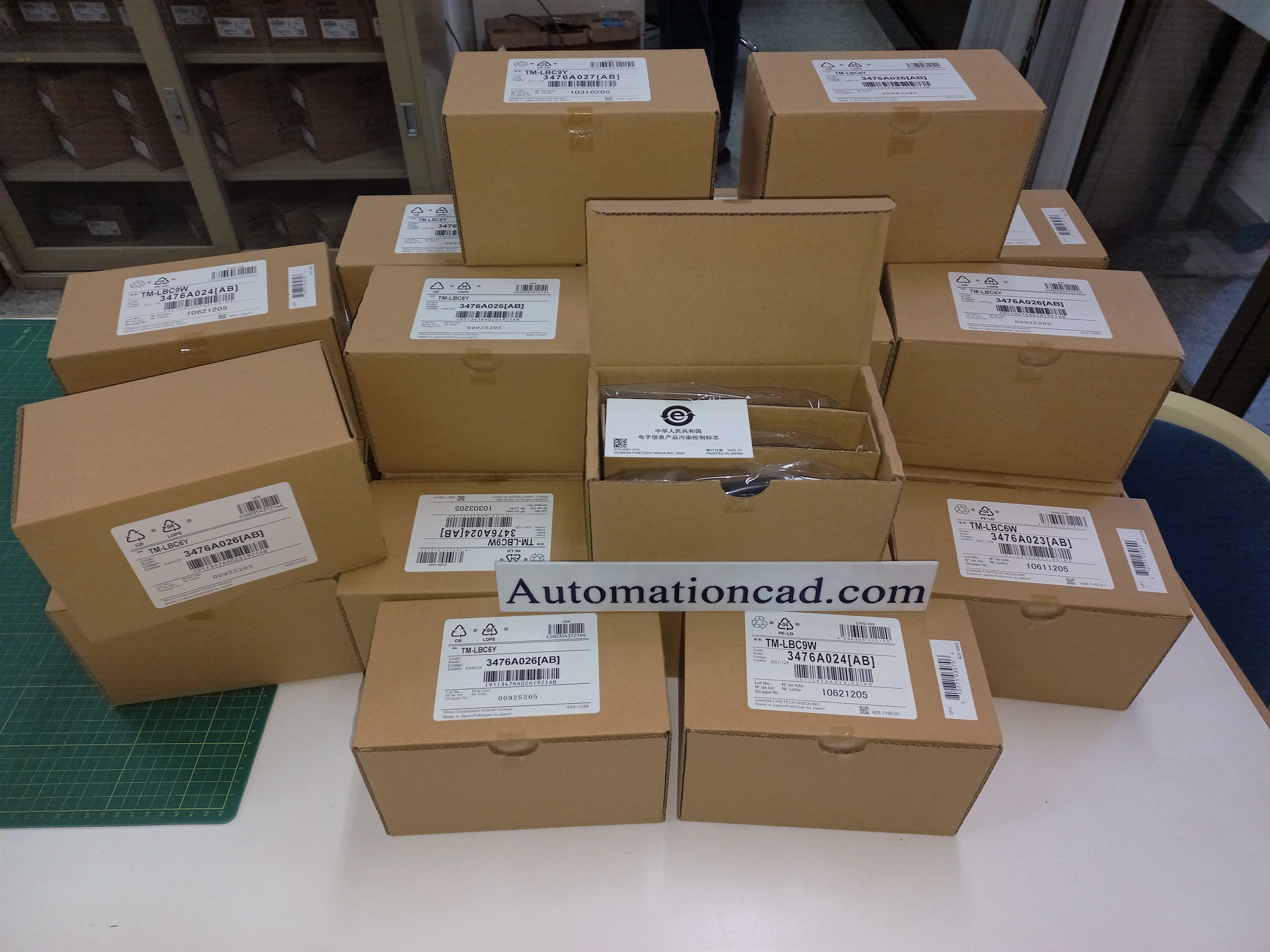 สติ๊กเกอร์ Label 12mm. Yellow เครื่องพิมพ์ CANON รุ่น MK1500 MK2600 MK1100 M-1std 3476A028