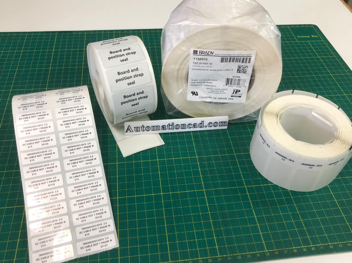 รับพิมพ์สติ๊กเกอร์ BRADY THT-64-427-3 สติ๊กเกอร์มาร์คสายไฟ (ขั้นต่ำ 100 ดวง)