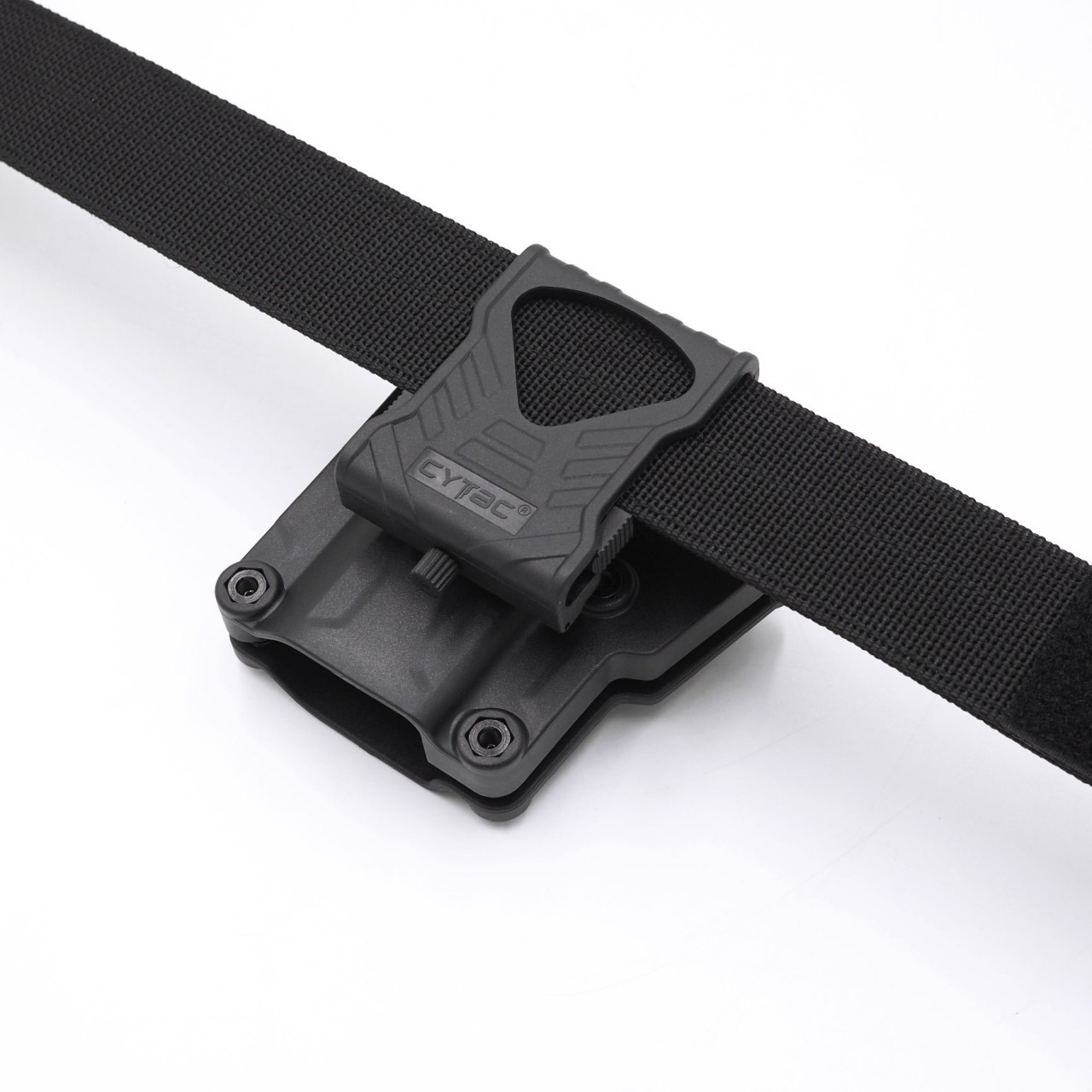 New.Belt Loop Cytac ⚓ ผลิตจาก Polymer เกรดคุณภาพ ⚓ เป็น Adaptor ใช้ต่อเข้ากับซองหรืออุปกรณ์ต่างๆ ที่มีลักษณะข้อต่อแบบฟันเฟืองได้ ⚓ สำหรับสอดเข็มขัดที่มีความกว้าง 1.5" - 2.3" ( ปรับระดับได้ ) ⚓ สำหรับสอดเข็มขัดที่มีควา