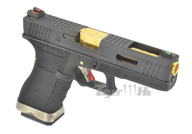 Glock18C T1 Gen4 สไลด์ดำ ท่อทอง เฟรมดำ WE