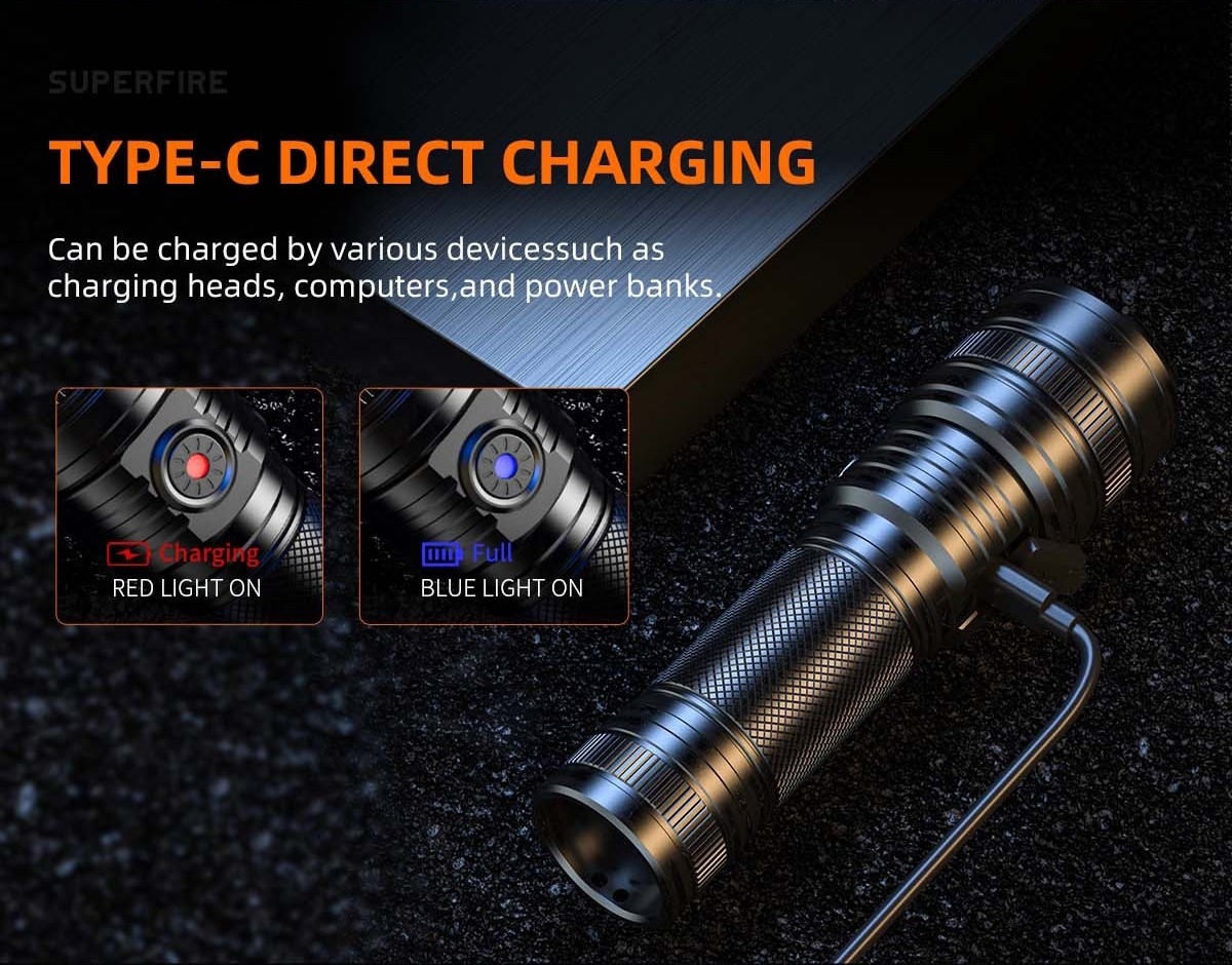 (loud volume) สินค้าใหม่ค่ะ 🔥 ไฟฉาย Supfire รุ่น L16-T 🔦 ตัวเรือนผลิตจาก 6061-T6 aviation aluminum 🔦 หลอด CREE XPE LED 15W 🔦 ความสว่างสูงสุด 900 Lumens 🔦 ระยะส่องสว่าง 300 เมตร Zoom ได้ 🔦 ใช้งานได้ยาวต่อเนื่