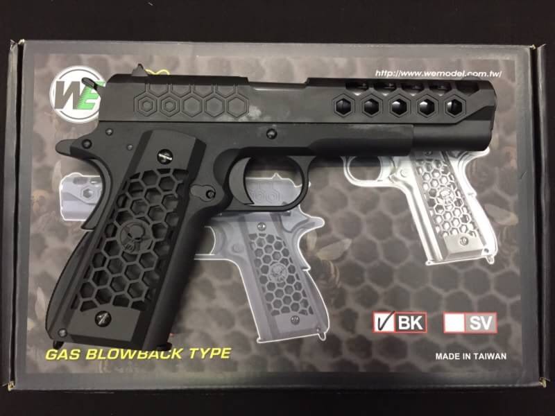 New.WE M1911 HEX CUT Custom GBB Pistol (Silver) ราคาพิเศษ