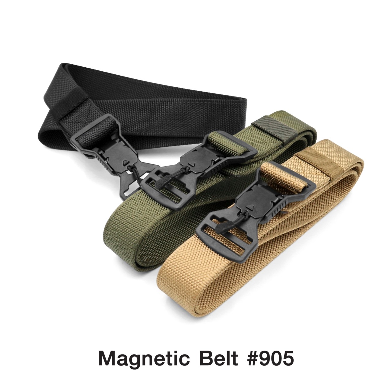 🚨🚨...สินค้าเข้ามาแล้วค่ะ Magnetic Belt #905 เข็มขัดยุทธวิธี สาย Nylon แท้ 100% หัวเข็มขัดเป็น Polymer ฝังแม่เหล็ก หัวล็อคไว และปลดล็อคง่าย แค่ดึงเชือก ความยาว 120 cm. ( Free size ) ความกว้าง 1.5" 3 สี : ดำ เขียว ทราย ราคาส่ง
