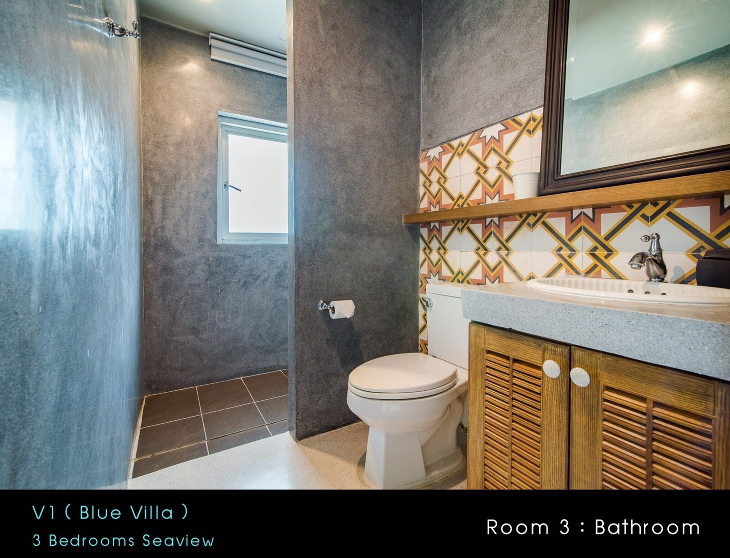 HR15019 บ้านพักหัวหิน บ้านทัศคานี บีช วิลล่า 1 ( Blue 3Bed Sea View )