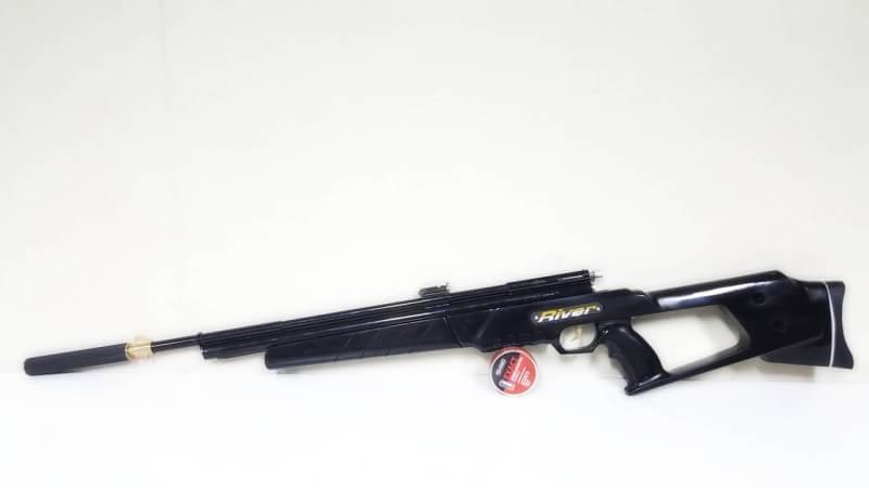 New.ปืนอัดลมปั๊มอินโดSharp River 5.5mm.cal. Slide Pump Air Rifle เบอร์ 2 ✔แรง 600Fps. ✔Body Wood ไม้ ✔Slide Pump 3-9 ครั้ง ✔ป้อนกระสุนทีละนัดยิง ✔ลำกล้อง Barrel 67cm ✔มาพร้อมศูนย์หน้า-หลัง ✔หวังผล 25-35m.ไก