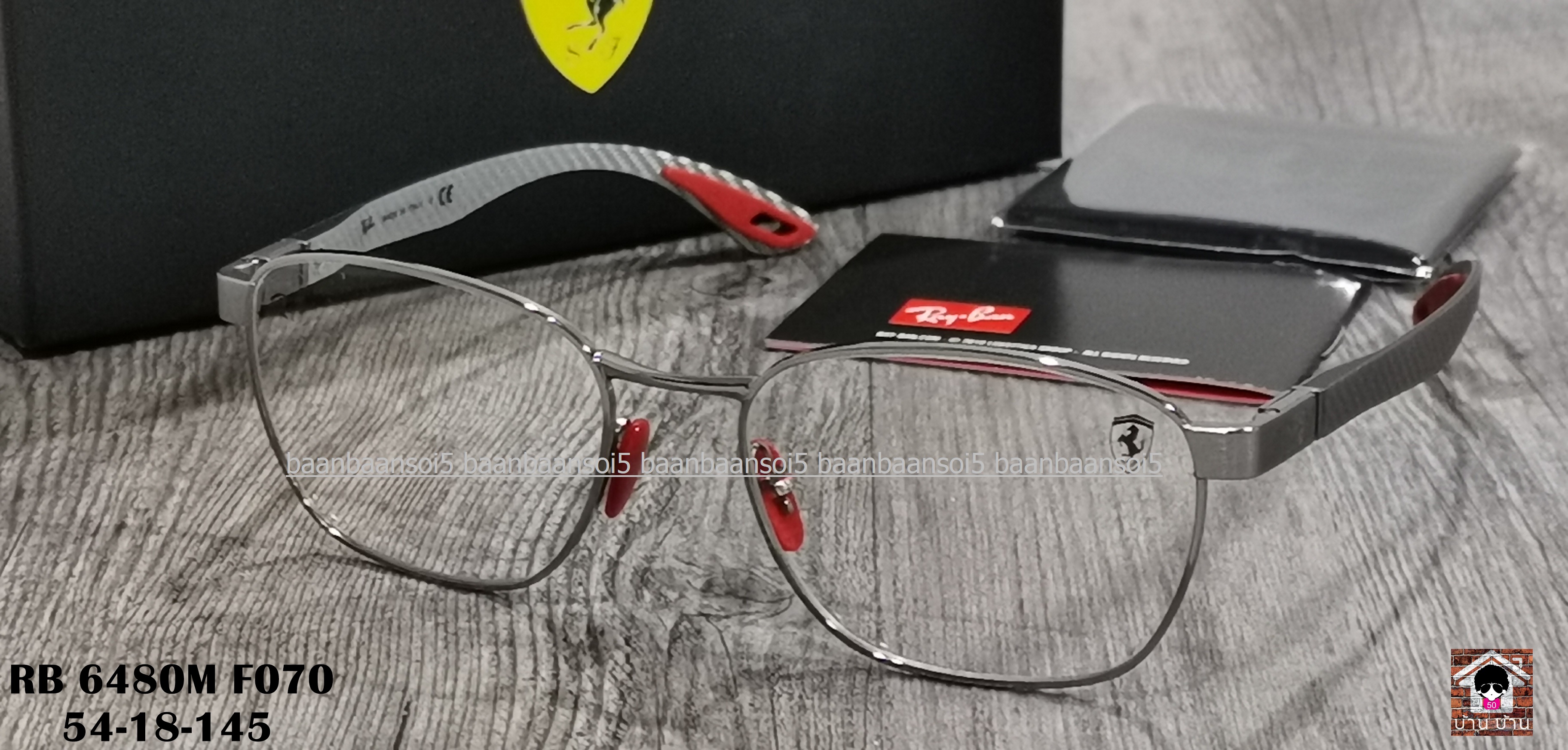 Ray-Ban Ferrari Collection RX 6480M F070 โปรโมชั่น กรอบแว่นตาพร้อมเลนส์ HOYA ราคา 6600