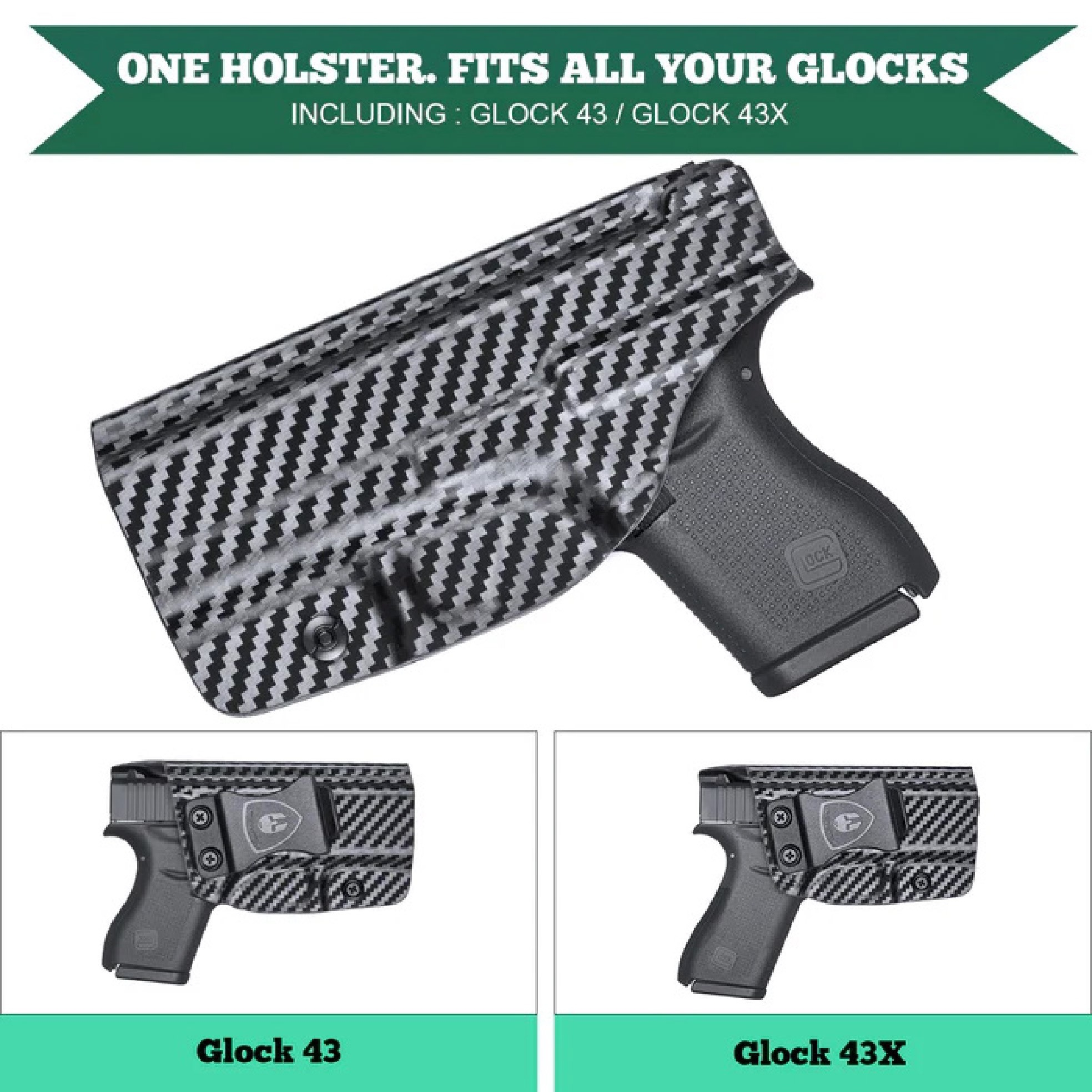 New. ซองพกใน Carbon Fiber Glock 43X MOS Warriorland Carbon Fiber Holster Glock 43X MOS ( Warriorland ) - ผลิตจาก Carbon Fiber คุณภาพสูง - แผ่นหนา 2 mm. แข็งแรงทนทา - ออกแบบให้ซองคลุมรอบโกร่งไก ป้องกันอุบัติเหตุ - ซองไม่เก็บความชื้น ทำความสะอาดง่าย - ปรับค