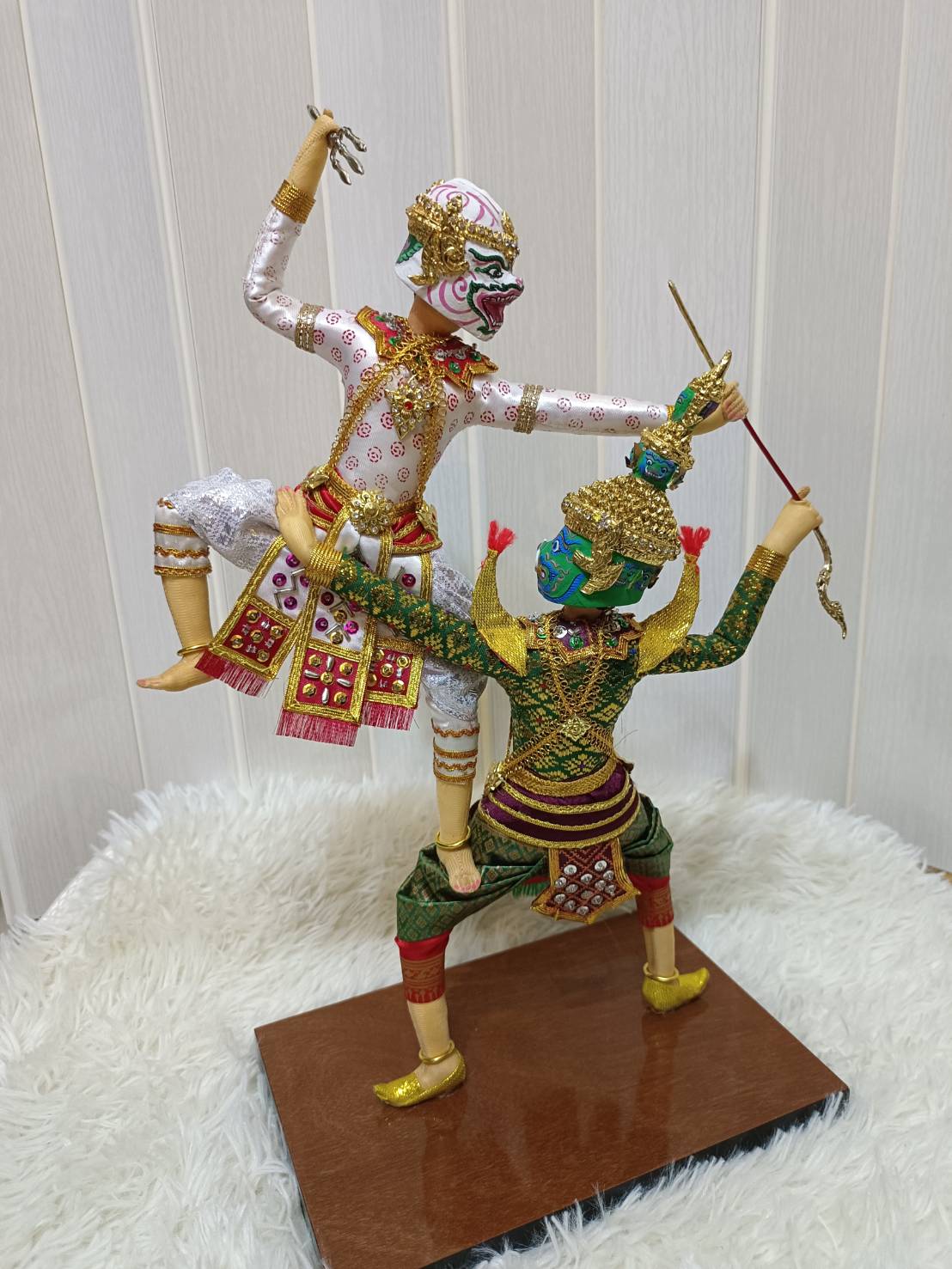 ตุ๊กตาโขน ชุดศึกรบ 2 ตัว หนุมาน ทศกัณฐ์