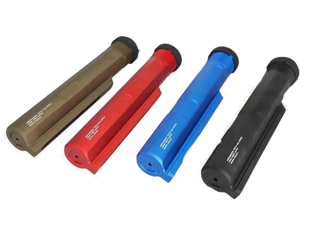 New. แกนพานท้าย Strike Industries Advanced Receiver Extension (Buffer Tube) สำหรับ M4 M16 ระบบแก๊ส GBB วัสดุอะลูมีเนียมเบา ทำสีอะโนไดซ์ มาพร้อม ยาง Buffer กันกระแทก ใช้ได้กับทุกปืนมีท้ายแบบ M4 M16 HK416 ระบบแก๊ส GBB หรือใช้กับ Conversion Kit บางรุ่นได้ เช