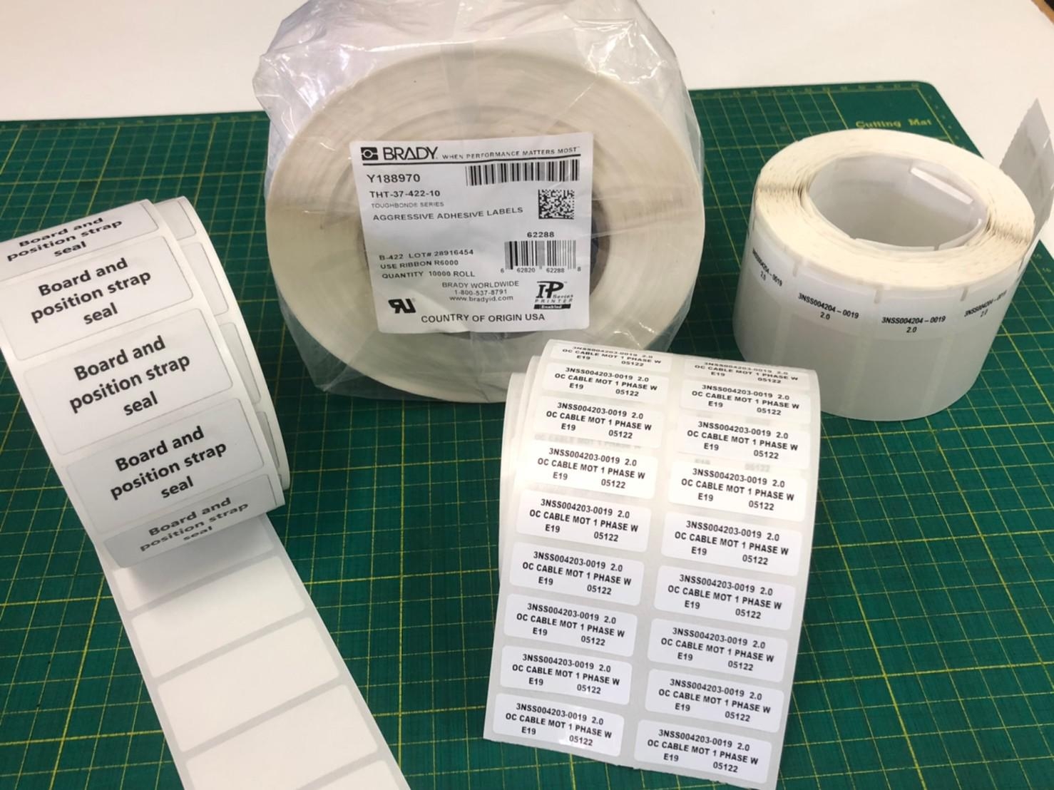 รับพิมพ์สติ๊กเกอร์ BRADY THT-64-427-3 สติ๊กเกอร์มาร์คสายไฟ (ขั้นต่ำ 100 ดวง)