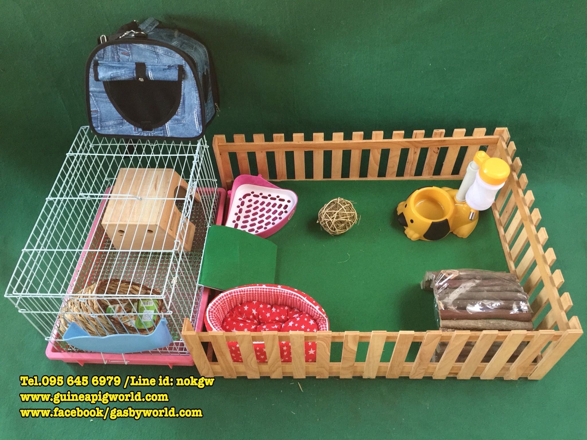 รั้วไม้มีพื้นพับได้ 60X60Xh.25cm.