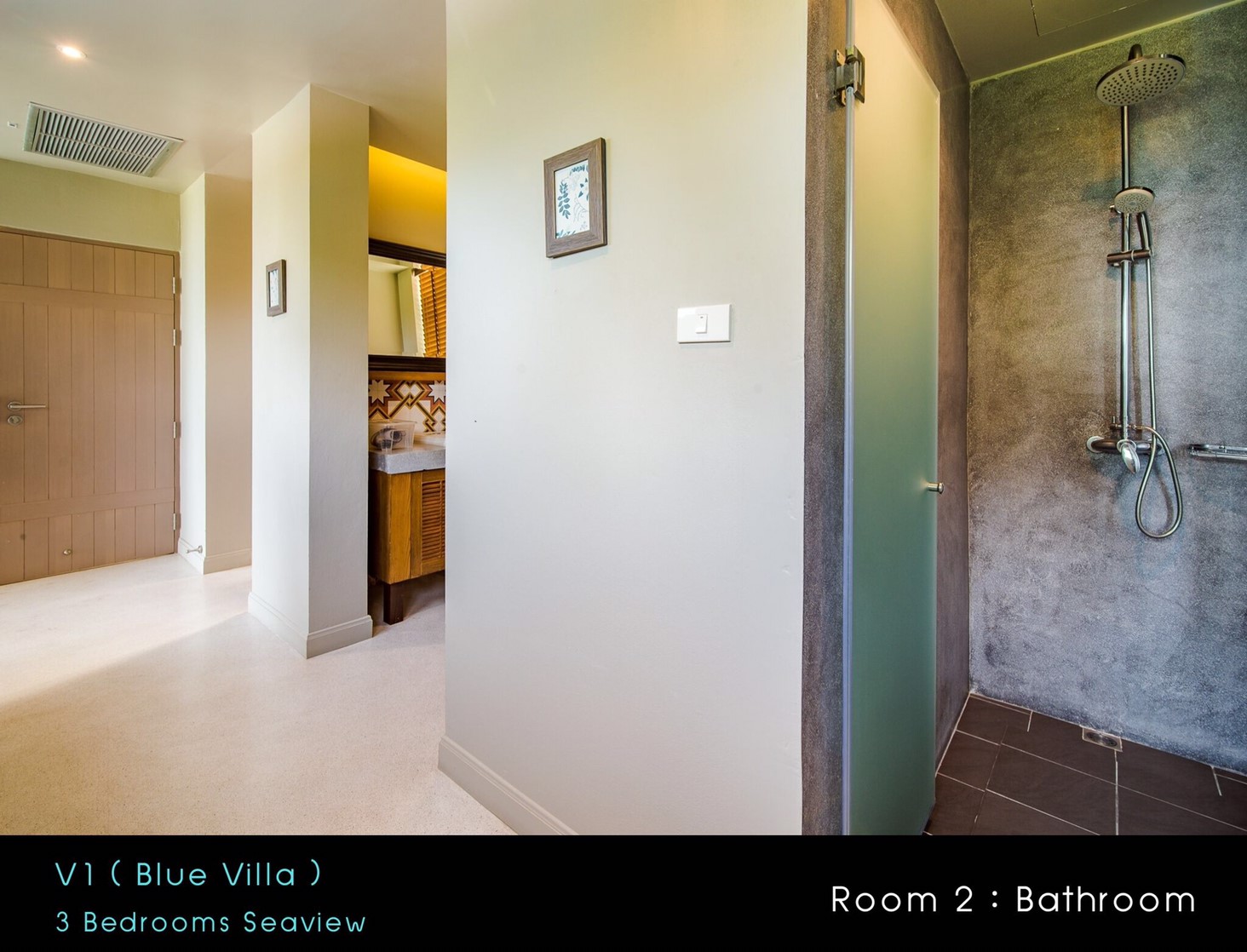 HR15019 บ้านพักหัวหิน บ้านทัศคานี บีช วิลล่า 1 ( Blue 3Bed Sea View )