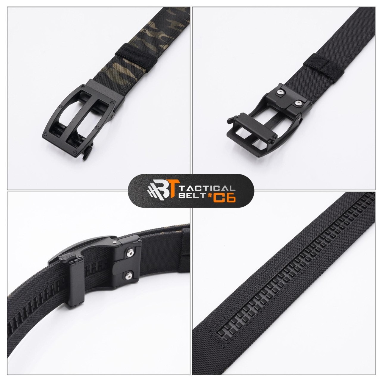 New.เข็มขัด BT Tactical Belt #C6 🍁 หัวเข็มขัดผลิตจากโลหะ Alloy คุณภาพสูง 🍁 ปลดล็อคง่าย ด้วยกลไกปุ่มขนาดเล็ก เลื่อนปรับกระชับ 🍁 สายเข็มขัดผลิตจาก Nylon ดีไซน์เสริมด้วยระบบเฟือง Rack Gears ต้านแรงดึง 🍁 สายมีความแข็ง รองรับอุป