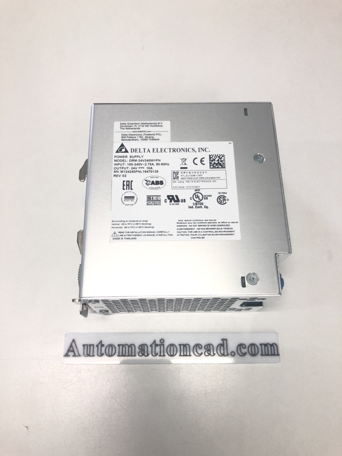 POWER SUPPLY DELTA พาวเวอร์ซัพพลาย 240W 10A 24VDC - DRM-24V240W1PN