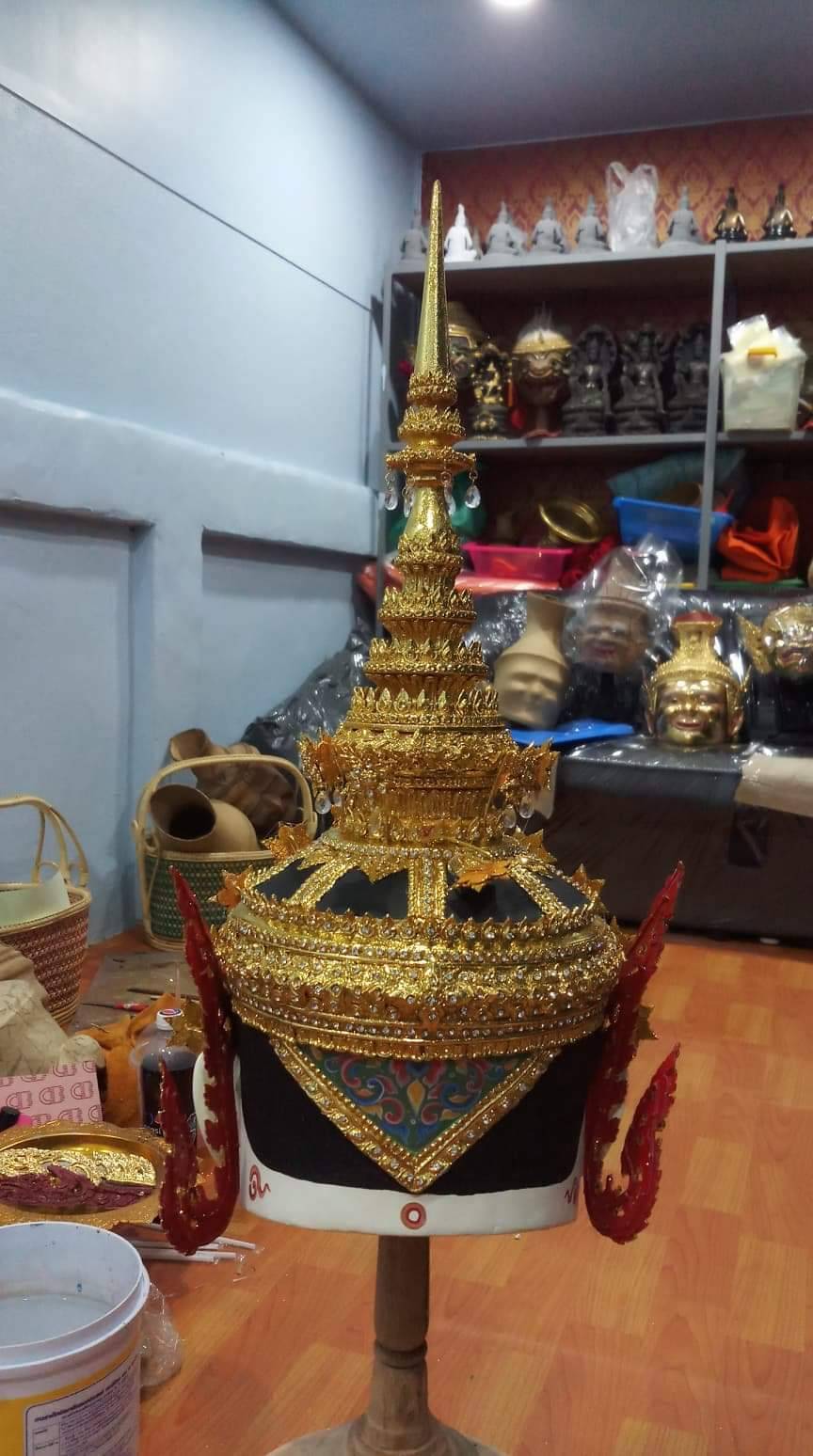 หัวโขน นางสีดา ขนาดสวมหัว ประดับเพชร