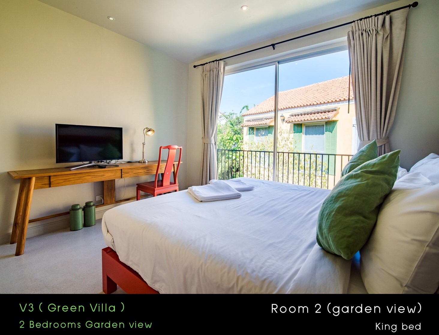 HR15023 บ้านพักหัวหิน บ้านทัศคานี บีช วิลล่า 3 ( Green 2Bed Garden View )