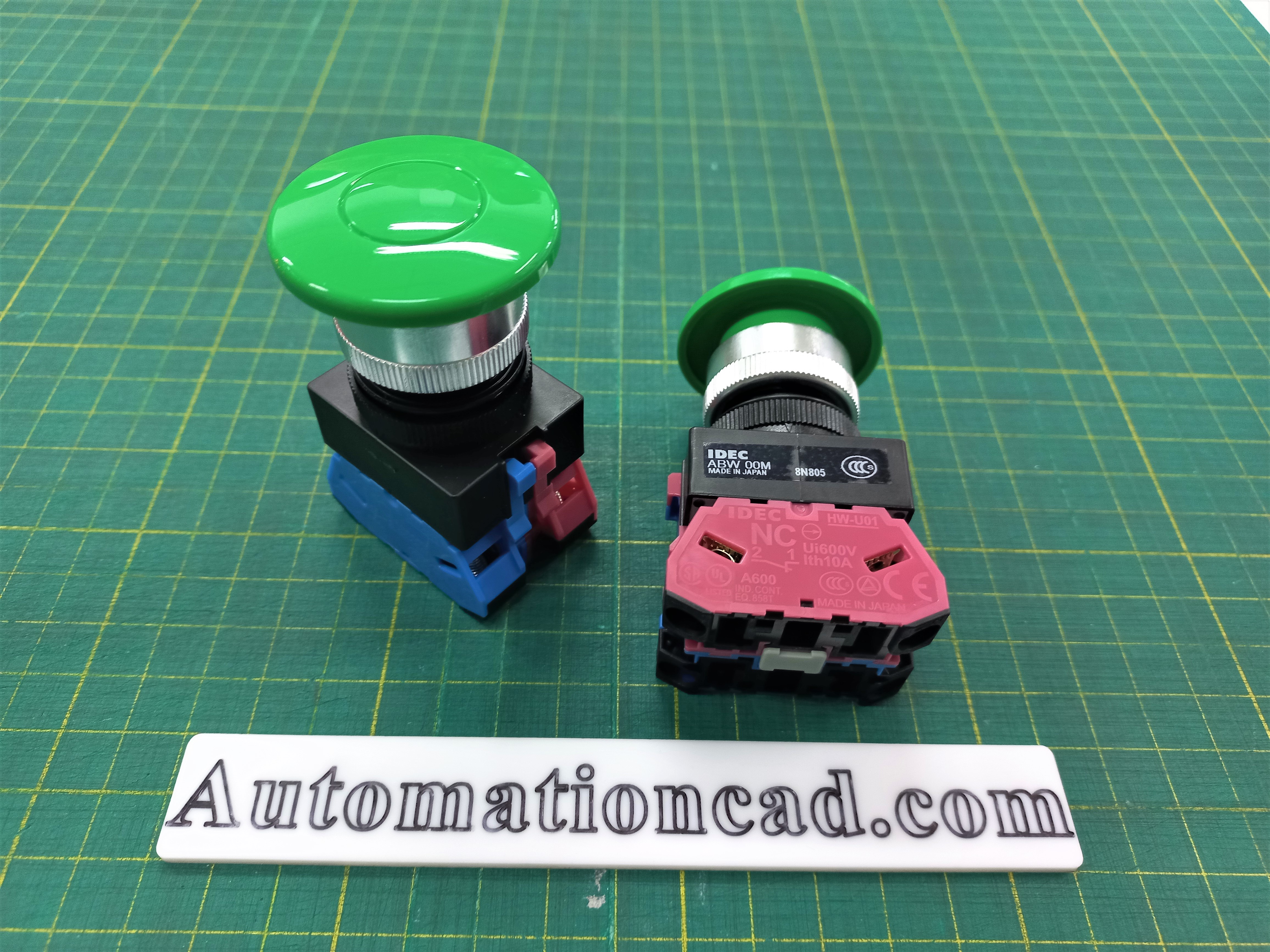 ปุ่มกด IDEC 1NO-1NC สวิตซ์กดหัวเห็ด รู 22 mm Push Button Switch