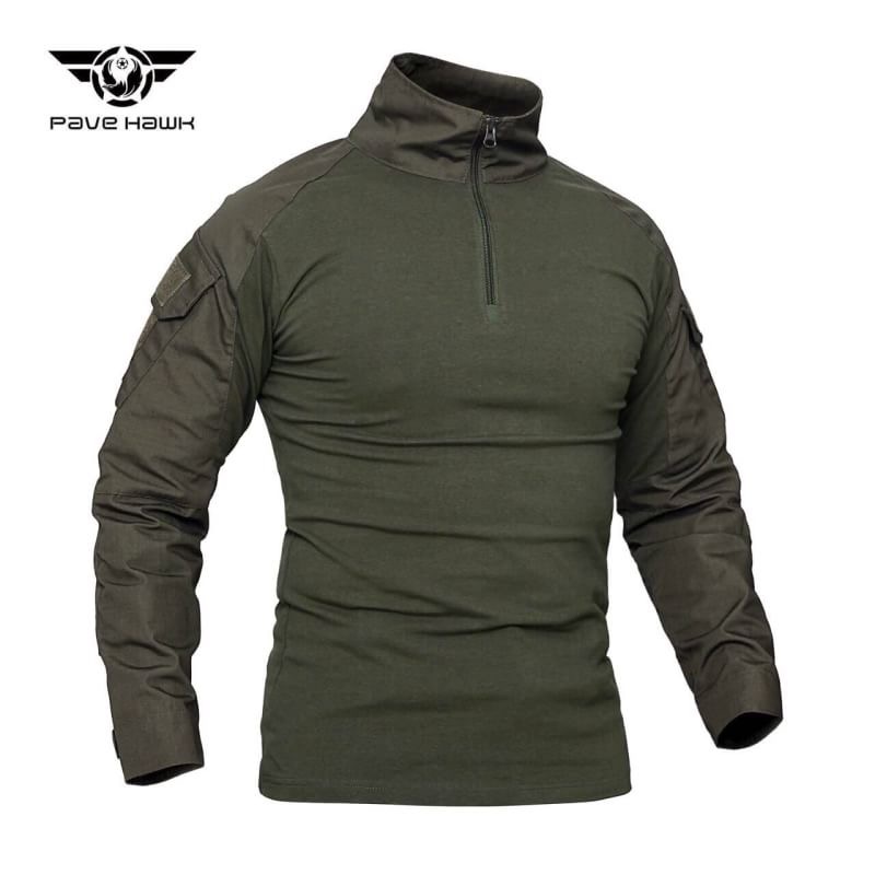 (snow) New.เสื้อCombat shirt *เนื้อผ้าใส่สบายระบายอากาศได้ดี *เนื้อผ้ามีส่วนผสมของSpendexยืดได้มาก *เนื้อผ้าเข้ารูป *สวมใส่ง่าย มีซิบอย่างดีที่หน้าอก *มีแผ่นแลเวลโคร ตีนตุ๊กแก ทั้งสองข้างแขน *ข้อศอกทั้งสองข้าง มีช่องใส่สนับศอก Bodyเนื้อผ้าCotton 97%+Spend