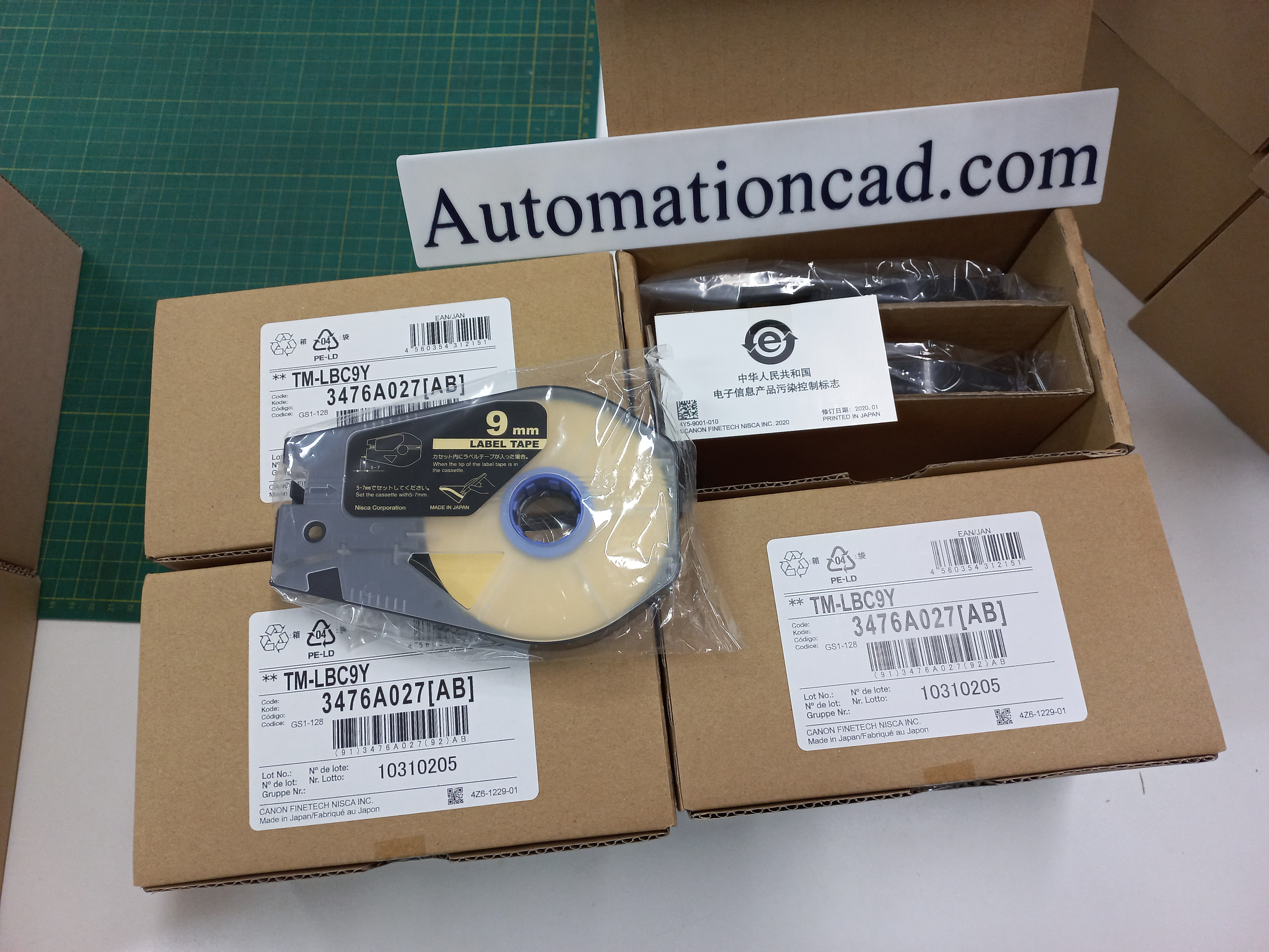 สติ๊กเกอร์ Label 9mm.Yellow เครื่องพิมพ์ CANON รุ่น MK1500 MK2600 3476A027