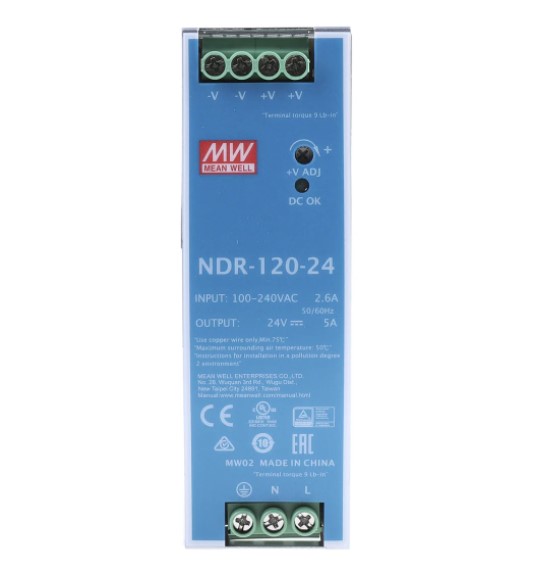 พาวเวอร์ซัพพลาย NDR-120-24 MEANWELL 5A 24VDC POWER SUPPLY NDR