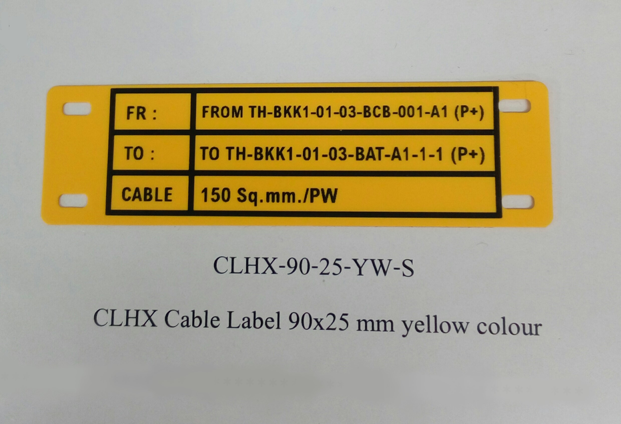 แท็กมาร์คสายไฟ สีเหลือง/สีขาว 90x25 mm. SUMITAG Standard Cable Labels
