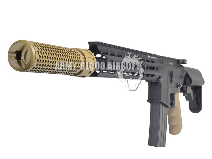 Knight's Armament QDC Barrel Extension KAC 556 QDC CQB Airsoft Dummy Quick Detach Suppressor (Carbine Length,DE)
