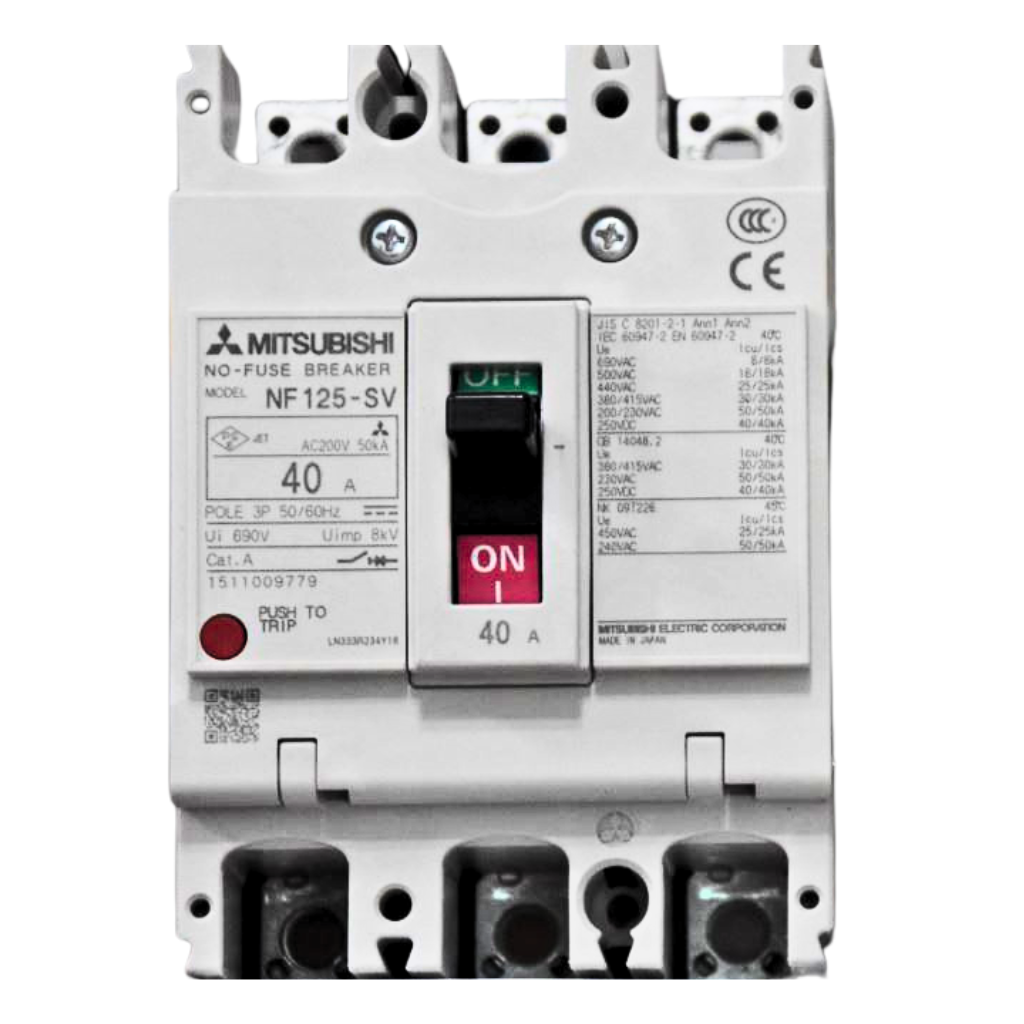 เบรกเกอร์ NF125-SV 3P 40A มิตซูบิชิ MITSUBISHI 40A 3POLE NF125 SV NF125SV