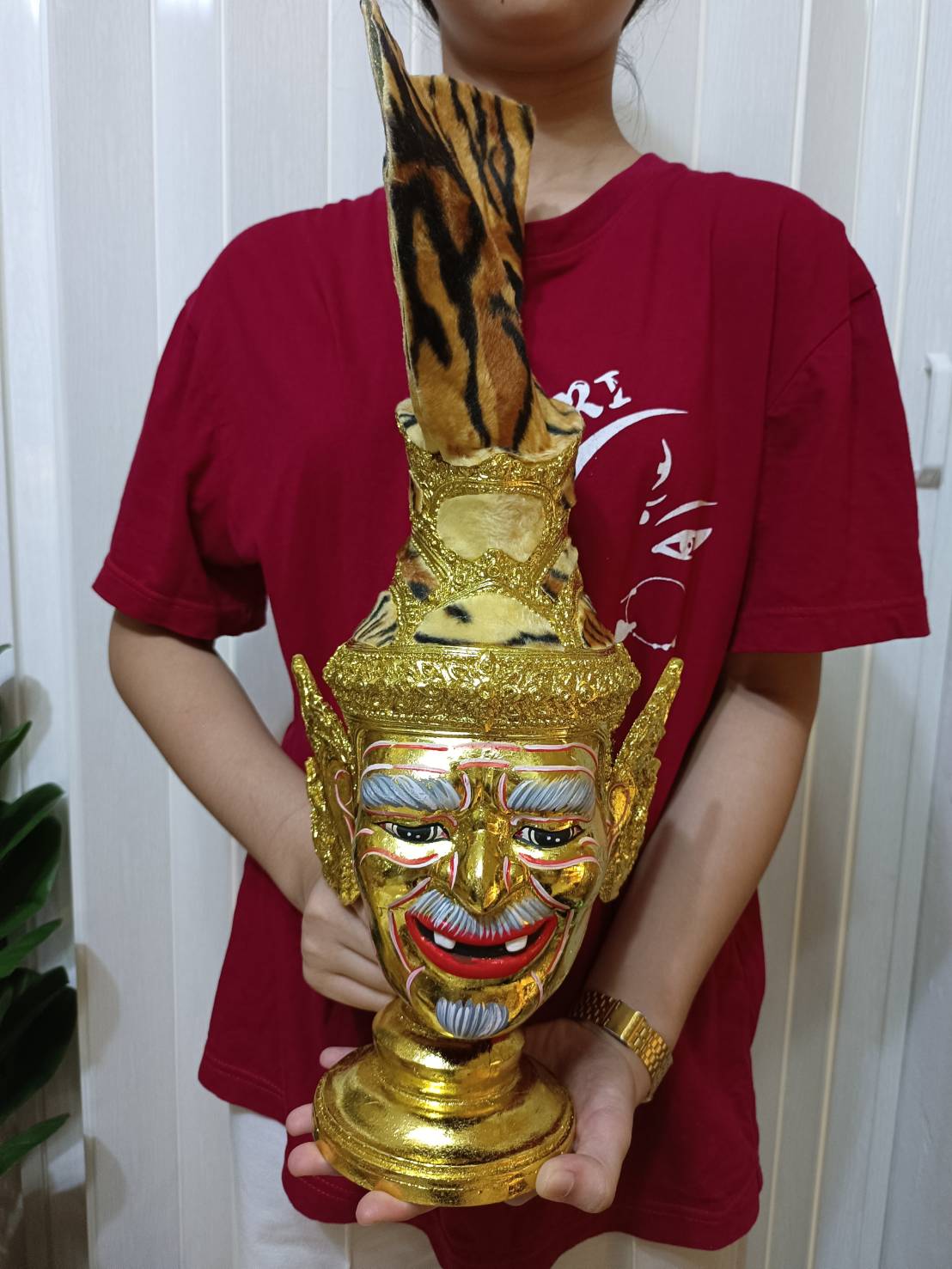 เศียรครู พ่อแก่ บรมครู ขนาดผลส้มโอ พร้อมฐานปิดทอง