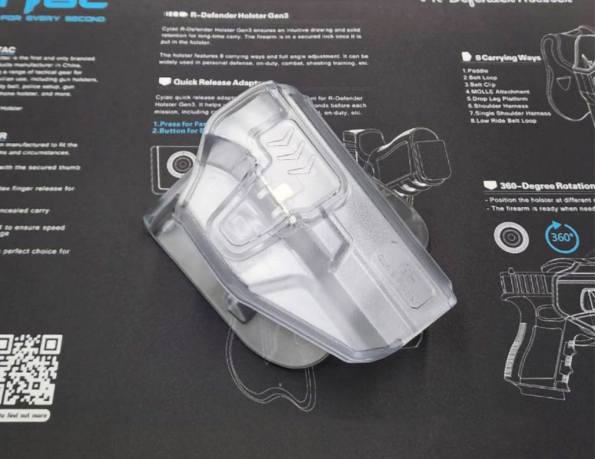 New. ซองปืนพกนอกชนิดใส Glock19 ( Gun&Flower OWB G19 Clear Holster ) 🔖ผลิตจากวัสดุ Polymer ชนิดใส แข็งแรง ทนทาน 🔖พกนอก ปลดล็อคนิ้วชี้ ใช้งานปลอดภัย 🔖ซองปืนสามารถหมุนปรับองศาได้ 🔖ตัวซองสามารถใช้กับเพลทลดต่ำของ IMI หรือแบรนด์อ