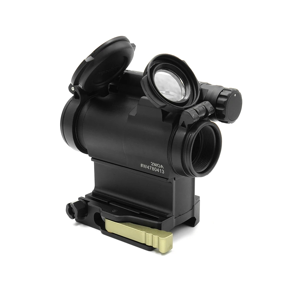 New. Red Dot Aimpoint Comp M5 2MOA + QD Mount Red Dot โมเดลใหม่ ดีไซน์ให้ใช้ของแต่งร่วมกับรุ่น Micro T1 / T2 ได้ ไฟเป้าจุดแดง 2MOA ปรับแสงสว่างได้ 10 ระดับ เลนส์ออพติคอลขั้นสูง ความคมชัดสุด ฝาครอบเลนส์แบบพลิกขึ้น วัสดุโปร่งใส ช่วยให้สามารถปิดฝาเล็งในสถานก