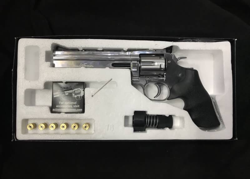 New.Dan Wesson 715 6" CO2 BB Revolver, Nickel & Black ราคาพิเศษ