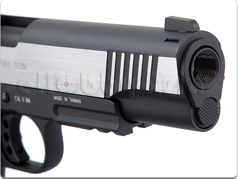 New.CYBERGUN COLT 1911 Rail CO2 GBB Pistol (Dual Tone) ราคาพิเศษ