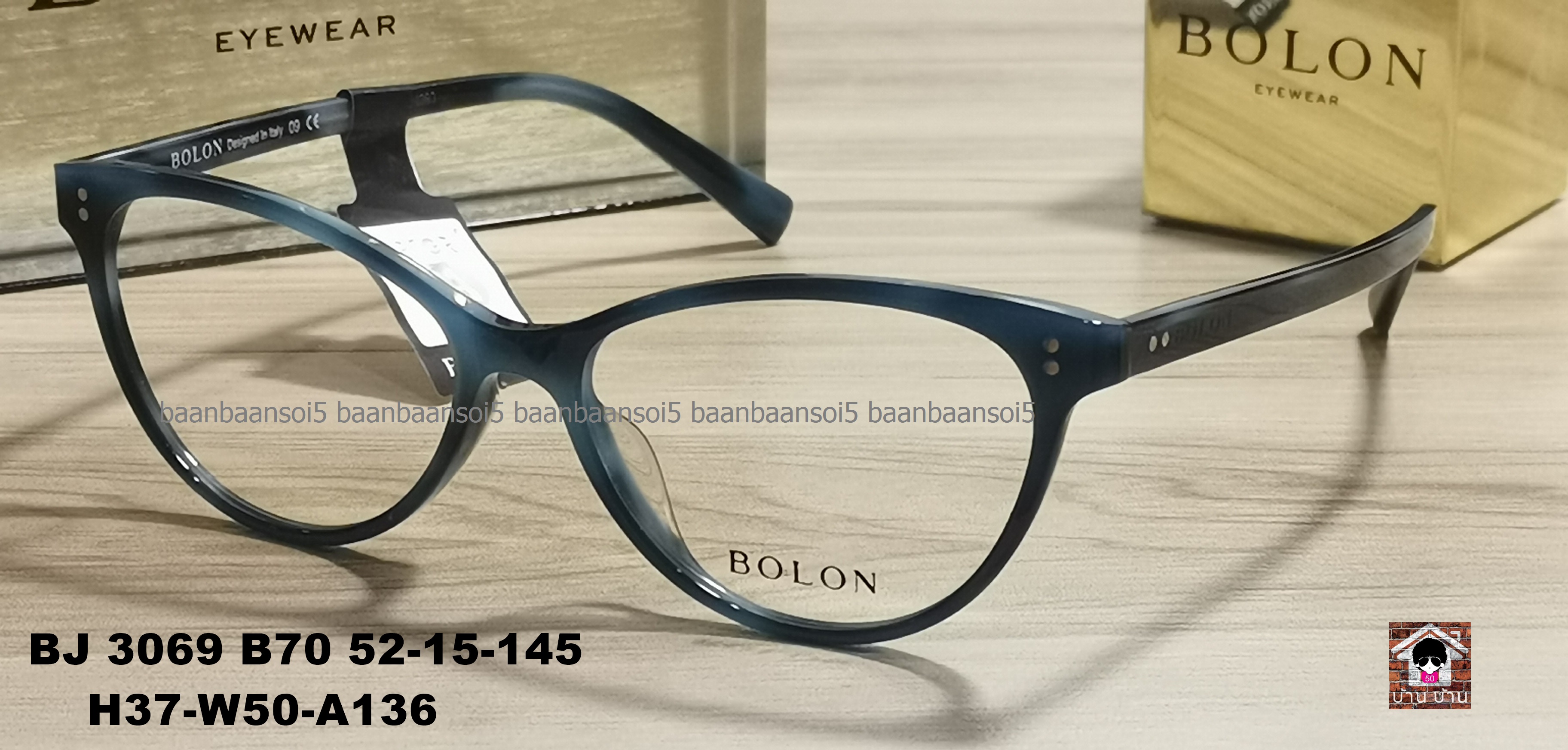 Bolon BJ 3069 B70 โปรโมชั่น กรอบแว่นตาพร้อมเลนส์ HOYA ราคา 3,490 บาท