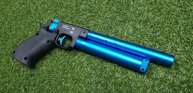 #ปืนอัดลมทรงแข่งขันTaichi .177cal. Co2 Pistol เบอร์1 Price 13,500฿. 🆓️ลูก+Gas Co2🆓️ ✔Made in Taiwan ✔ไกปืนระบบนกสับ ✔เบอร์ 1 แรง 490+Fps. ✔ปืนพร้อมรางติดกล้องหน้าแคบ ✔ตัวครอบลำกล้องสามารถถอดออกได้ ✔