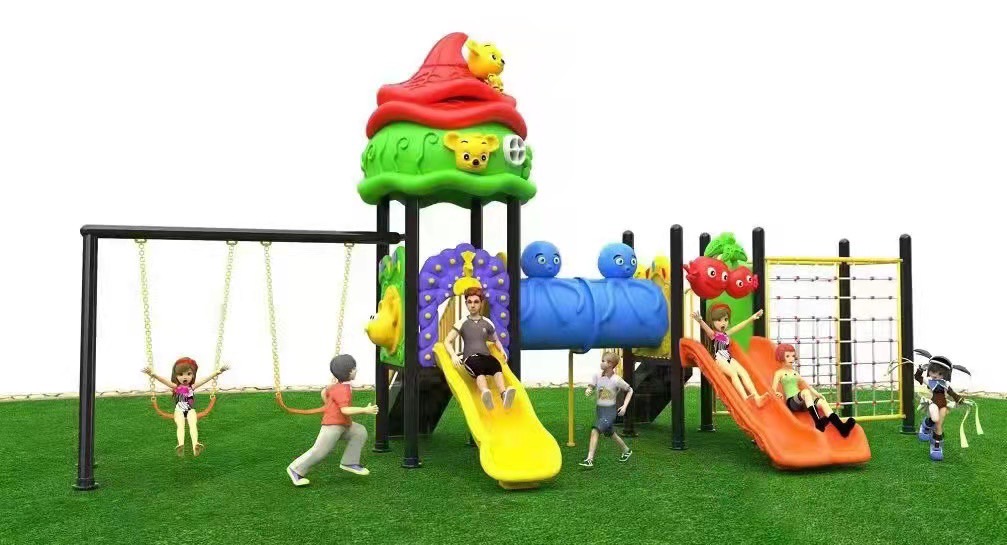 เครื่องเล่นสนาม ชุดเจ้าปลาหมึกพร้อมชิงช้าปีนป่ายคู่หู