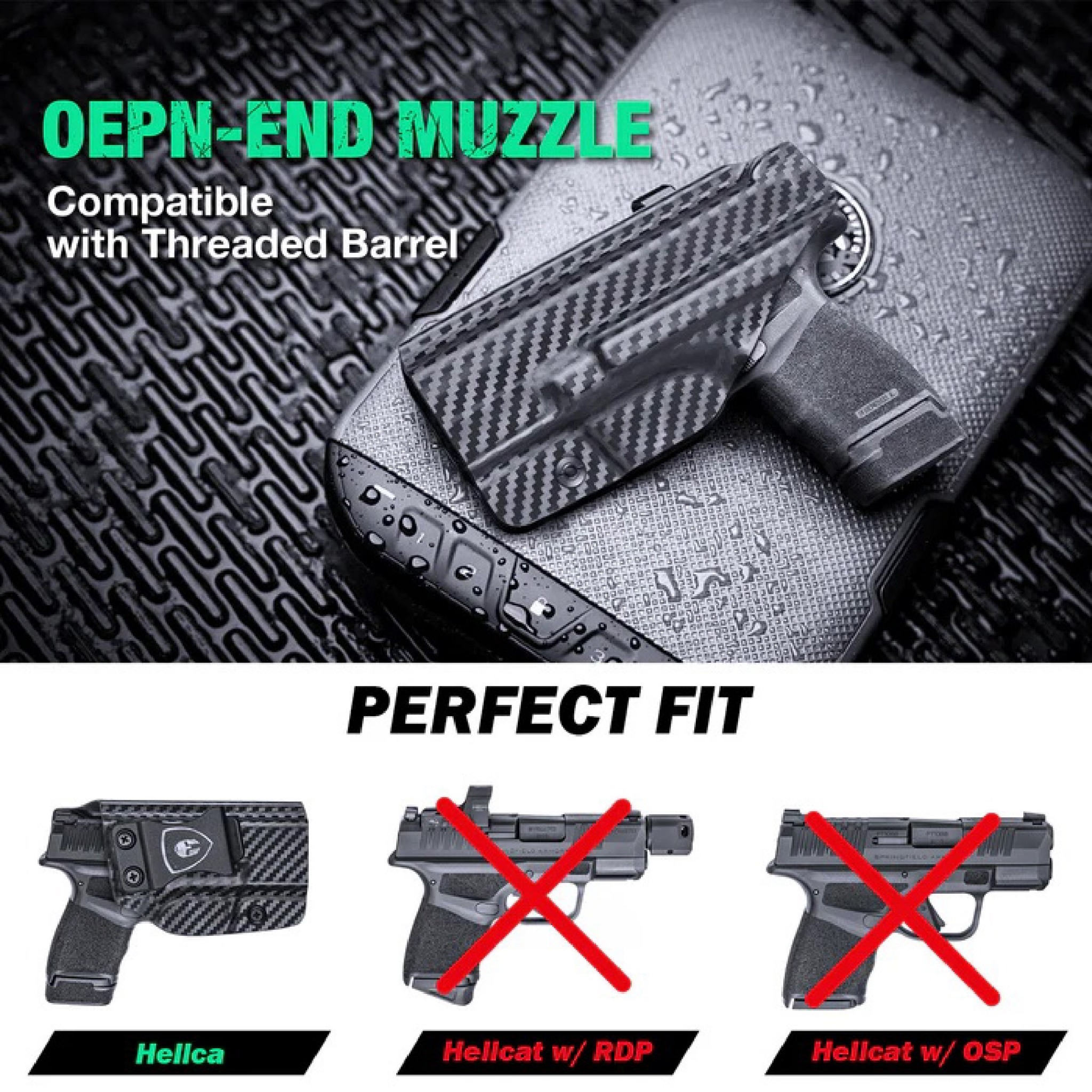 New. ซองพกใน Carbon Fiber springfield Hellcat Carbon Fiber Holster springfield Hellcat ( Warriorland ) - ผลิตจาก Carbon Fiber คุณภาพสูง - แผ่นหนา 2 mm. แข็งแรงทนทา - ออกแบบให้ซองคลุมรอบโกร่งไก ป้องกันอุบัติเหตุ - ซองไม่เก็บความชื้น ทำความสะอาดง่าย - ปรับค
