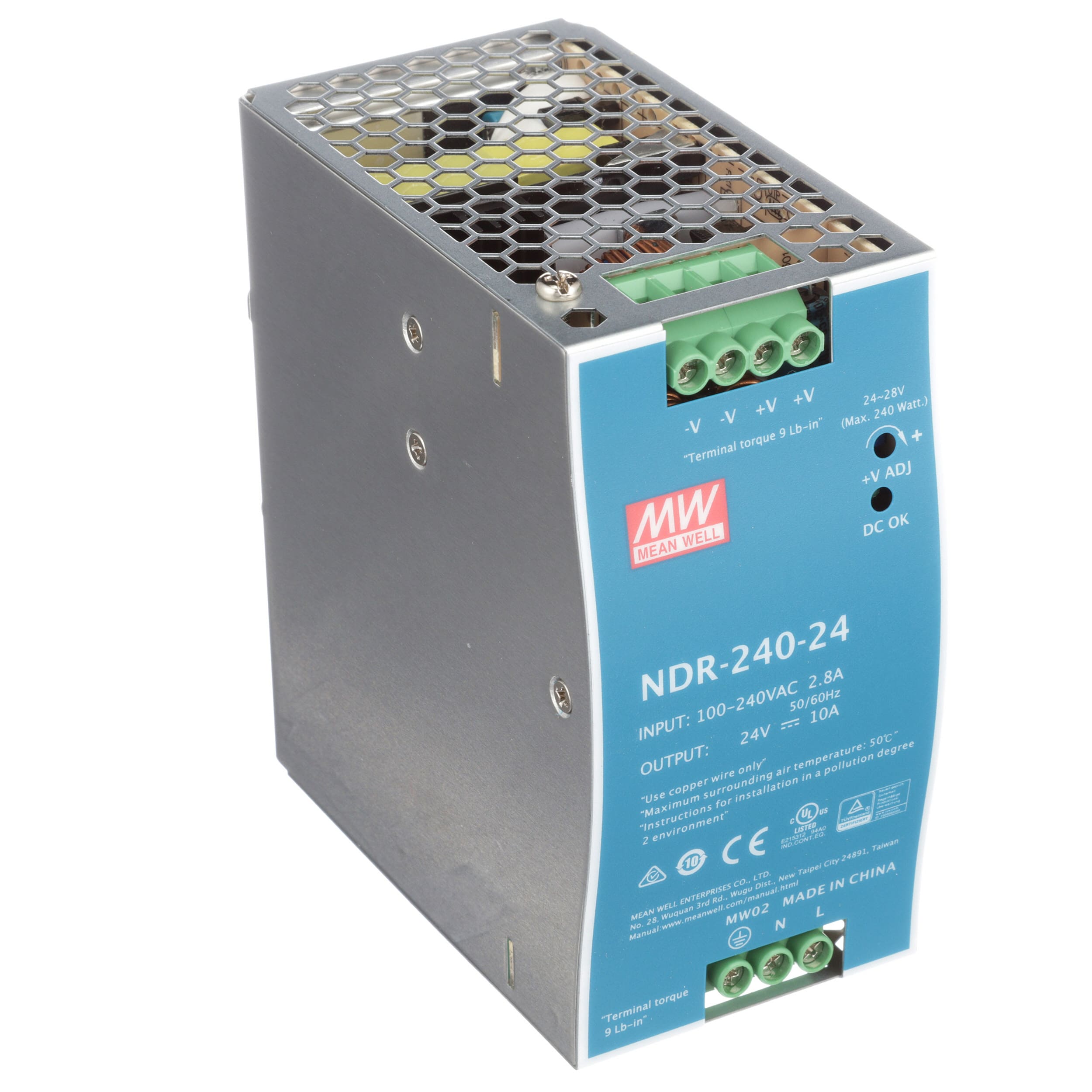MEANWELL POWER SUPPLY NDR Series - 240W พาวเวอร์ซัพพลาย 10A 24VDC