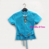 เสื้อผ้าไทยสีฟ้าคอจีนกระดุมผ้า เสื้อผ้าฝ้ายคอจีน เสื้อใส่ผ้าซิ่น เสื้อใส่กับผ้าซิ่น เสื้อผ้าฝ้ายสีฟ้าคอจีนซีฟหลัง