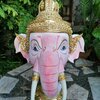 เศียรครู พระพิฆเนศ (หน้าสีชมพูอ่อน) ขนาดครอบ เกรดพรีเมี่ยม