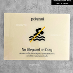 ป้ายเตือนสระว่ายน้ำ No Lifeguard อะคริลิคพื้นใส ลายสติกเกอร์ สไตล์โมเดิร์น มินิมอล เรียบหรู Size : 42 x 30 cm.