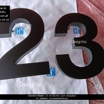 ป้ายบ้านเลขที่ 23 เลขที่บ้านสแตนเลสสทำสีดำด้าน สวยทนทาน สไตล์โมเดิร์น มินิมอล ลอฟท์