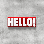 ป้ายคำทักทาย HELLO! อะคริลิค พื้นแดงด้าน ลายนูน มีมิติ สไตล์โมเดิร์น มินิมอล เรียบหรู ขนาดความยาว : 13 cm.